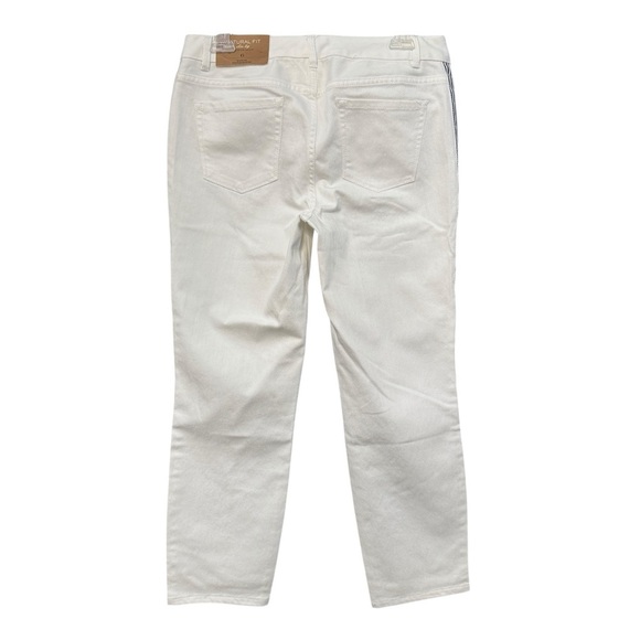 Coldwater Creek White Triple Stripe Tuxedo Slim Leg Jeans Women’s Size 6 NWT - Picture 3 of 9